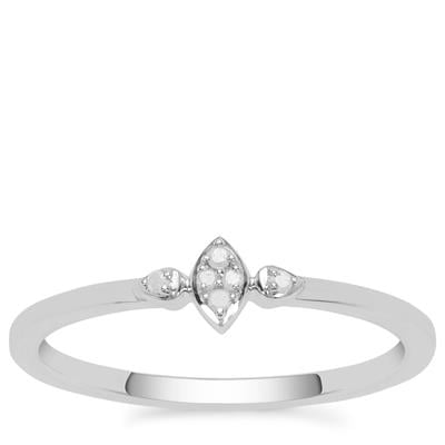 Diamond Ring in Sterling Silver 