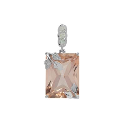 Araçuaí Topaz, Aquaiba™ Beryl Pendant with White Zircon in Sterling Silver 27.65cts