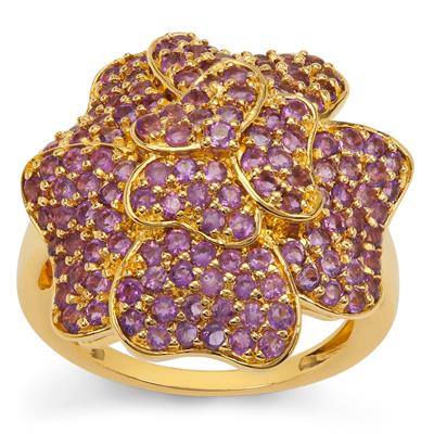 Ametista Amethyst Ring in Gold Plated Sterling Silver 2cts
