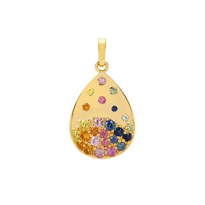 Multi Sapphire Pendant in 9K Gold 1.15cts