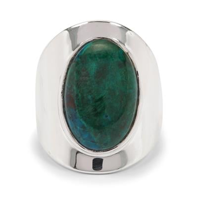 Chrysocolla Ring in Sterling Silver 9cts