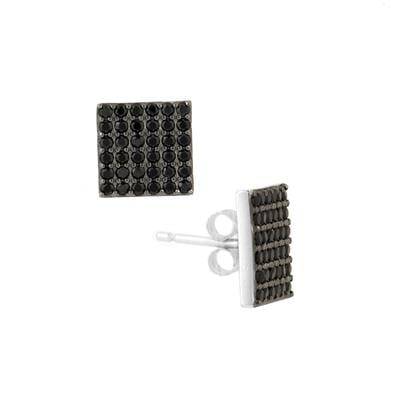 Black Spinel Earrings in Sterling Silver 0.50cts