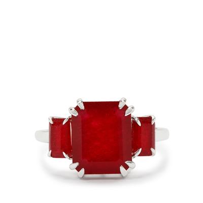 Ruby Quartz Ring in Sterling Silver 5ct 