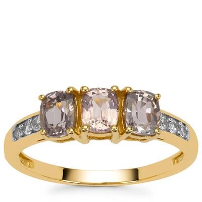 Burmese Spinel Ring with White Zircon in 9K Gold 1.75cts