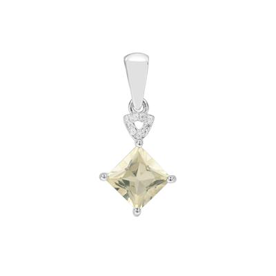 Serenite Pendant with White Zircon in Sterling Silver 1.60cts