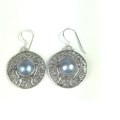 Mabe Pearl Earrings in Sterling Silver (12mm)