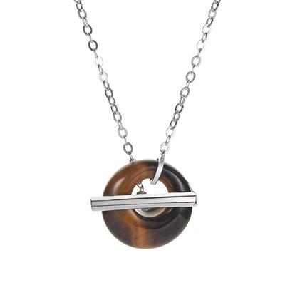 Yellow Tiger's Eye Necklace in Sterling Silver 8.20cts