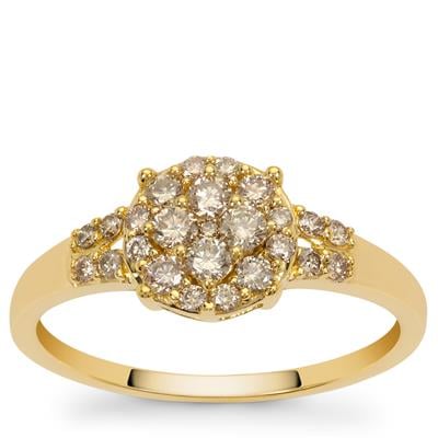 Golden Ivory Diamonds Ring in 9K Gold 0.52ct