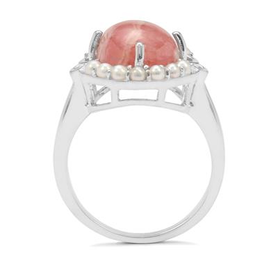 SILVER925 RHODOCHROSITE STONE RING/シルバー Rhodochrosite Ring, Genuine Untreated Japan Rhodochrosite