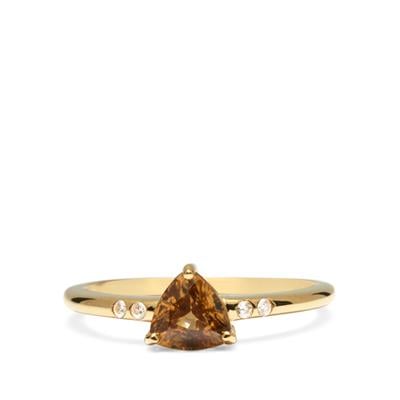 Kaduna Canary Zircon Ring with White Zircon in 9K Gold 1.31cts