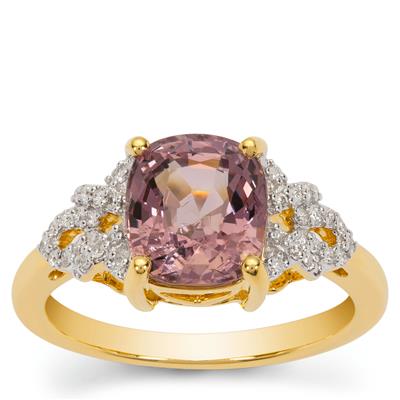 Burmese Spinel Ring with Diamonds in 18K Gold 3.17cts