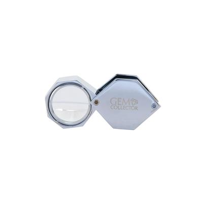 Eye Loupe10x Triplet Type (21mm)Hexagonal Chrome With Rubber Grip