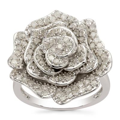 Spirit of the Rose' 1ct Diamond 9K White Gold Tomas Rae Ring