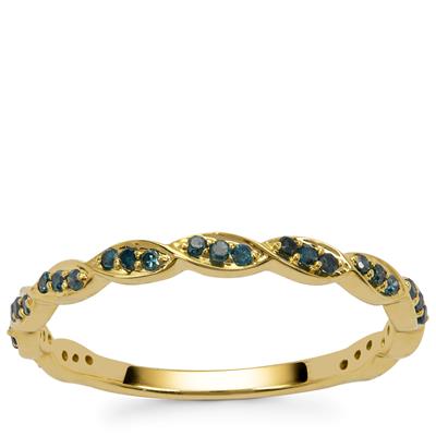 Blue Diamonds Ring in 9K Gold 0.18ct