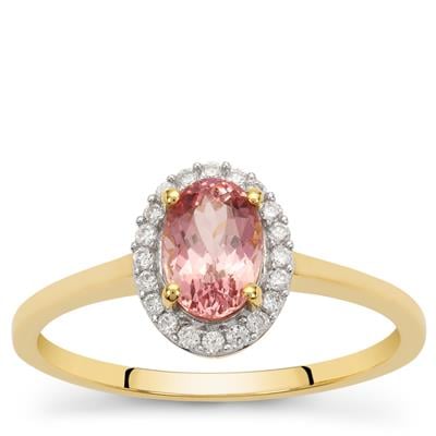 Tajik Spinel Ring with Diamonds in 18K Gold 1.09 cts