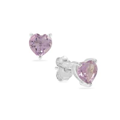 Pink Amethyst Earrings in Sterling Silver 1.80cts