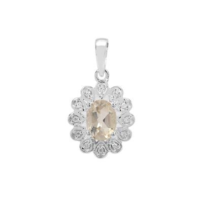 Serenite Pendant with White Zircon in Sterling Silver 1.30cts
