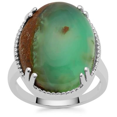Prase Green Opal Ring in Sterling Silver 14.10cts