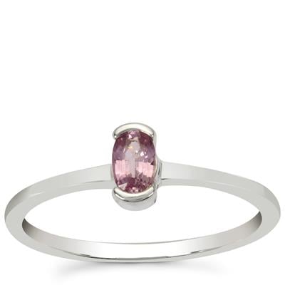 Natural Pink Sapphire Ring in Sterling Silver 0.30cts
