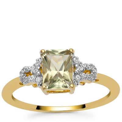 'Poltimore' Csarite® Ring with Ratanakiri Zircon in 9K Gold 1cts