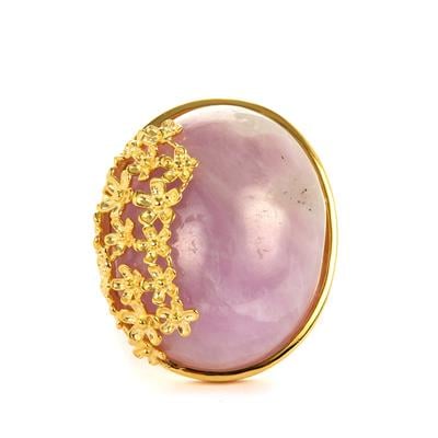 Kunzite Ring in Gold Tone Sterling Silver 33cts