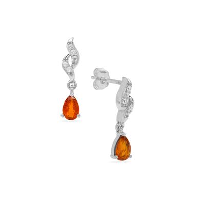 Loliondo Orange Kyanite Earrings with White Zircon in Sterling Silver 1.20cts