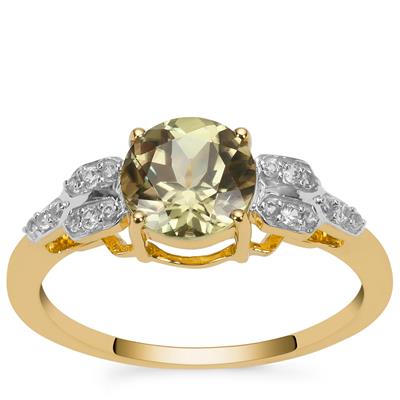 'Greville' Csarite® Ring with White Zircon in 9K Gold 1.60cts