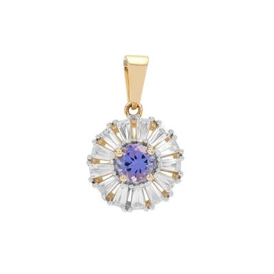 AA Tanzanite Pendant with White Zircon in 9K Gold 1.65cts
