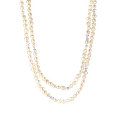 Ametista Amethyst Endless Necklace with Kaori Cultured Pearl
