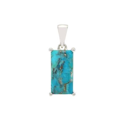 Bonita Blue Turquoise Pendant in Sterling Silver 4cts
