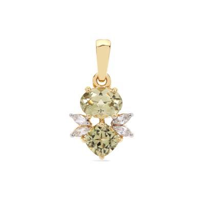 Csarite® Pendant with White Zircon in 9K Gold 1.65cts