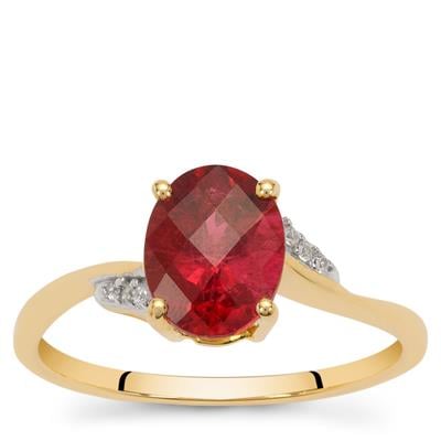 Safira Tourmaline Ring with White Zircon in 9K Gold 1.70cts