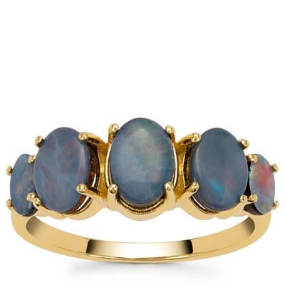 Crystal Opal on Ironstone Ring in 9K Gold 