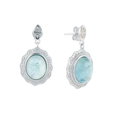 Moonlight Aquamarine Earrings in Sterling Silver 8cts