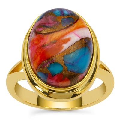 Copper Mojave Turquoise Ring in Gold Plated Sterling Silver 10cts