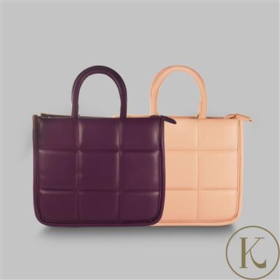 Kimbie Quilted Handbag - Available in Purple or Nude Pink