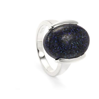 Black Matrix Opal Ring in Sterling Silver 8cts | Gemporia