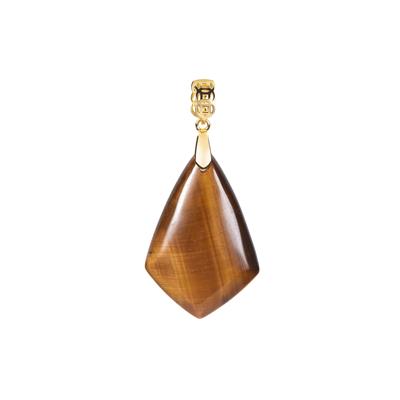Yellow Tiger's Eye Pendant in Gold Tone Sterling Silver 23.55cts