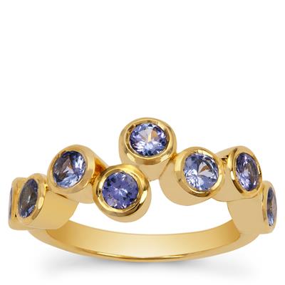 Tanzanite Ring in Gold Plated Sterling Silver 1.40cts
