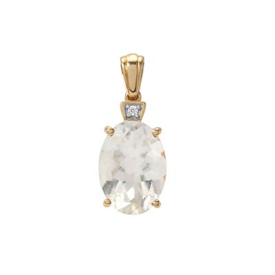 Hyalite Opal  Pendant with White Zircon in 9K Gold 4cts