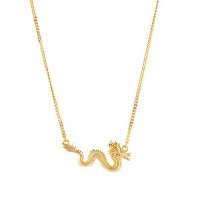 Dragon Necklace in Gold Tone Sterling Silver 4.20