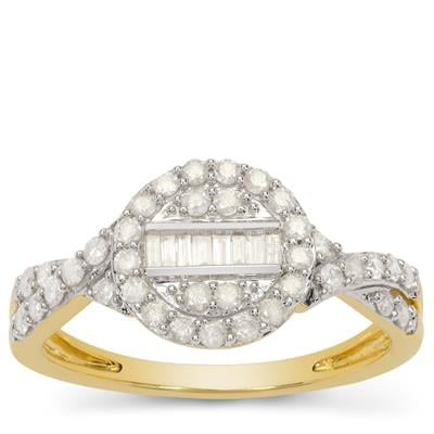 Diamonds Ring in 9K Gold 0.51cts