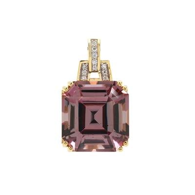 Pink Diaspore Pendant with Diamond in 18K Gold 18.75cts