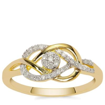 Diamond Ring in Gold Plated Sterling Silver 0.20ct