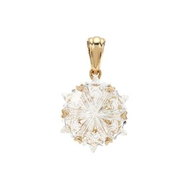 Wobito Snowflake Cut White Topaz Pendant in 9K Gold 5.70cts