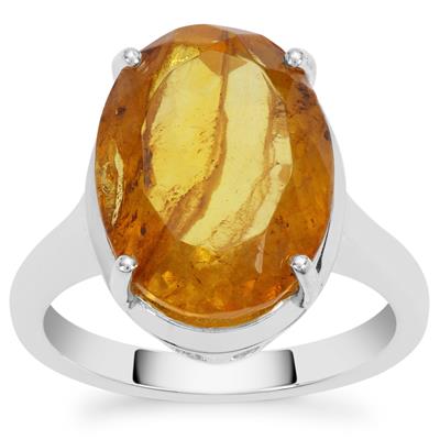 Caribbean Amber Ring in Sterling Silver 3.90cts
