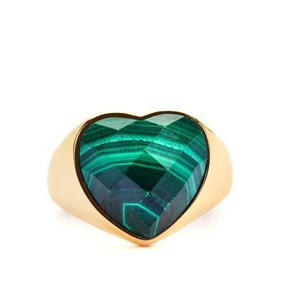 Congo Malachite Ring in Gold Tone Sterling Silver 12cts