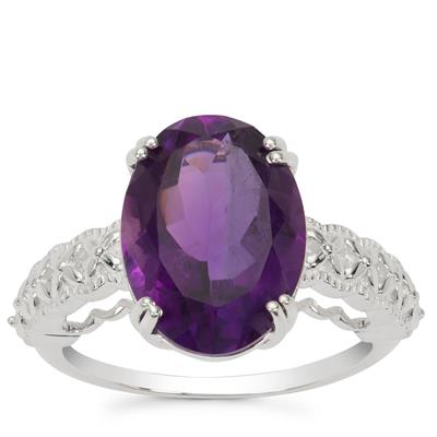 Tanzanian Amethyst Ring in Sterling Silver 6cts
