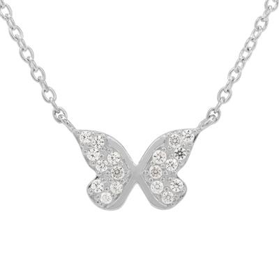 White Zircon Necklace in Sterling Silver 0.26cts