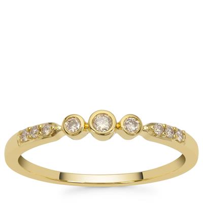 Golden Ivory Diamonds Ring in 9K Gold 0.16ct